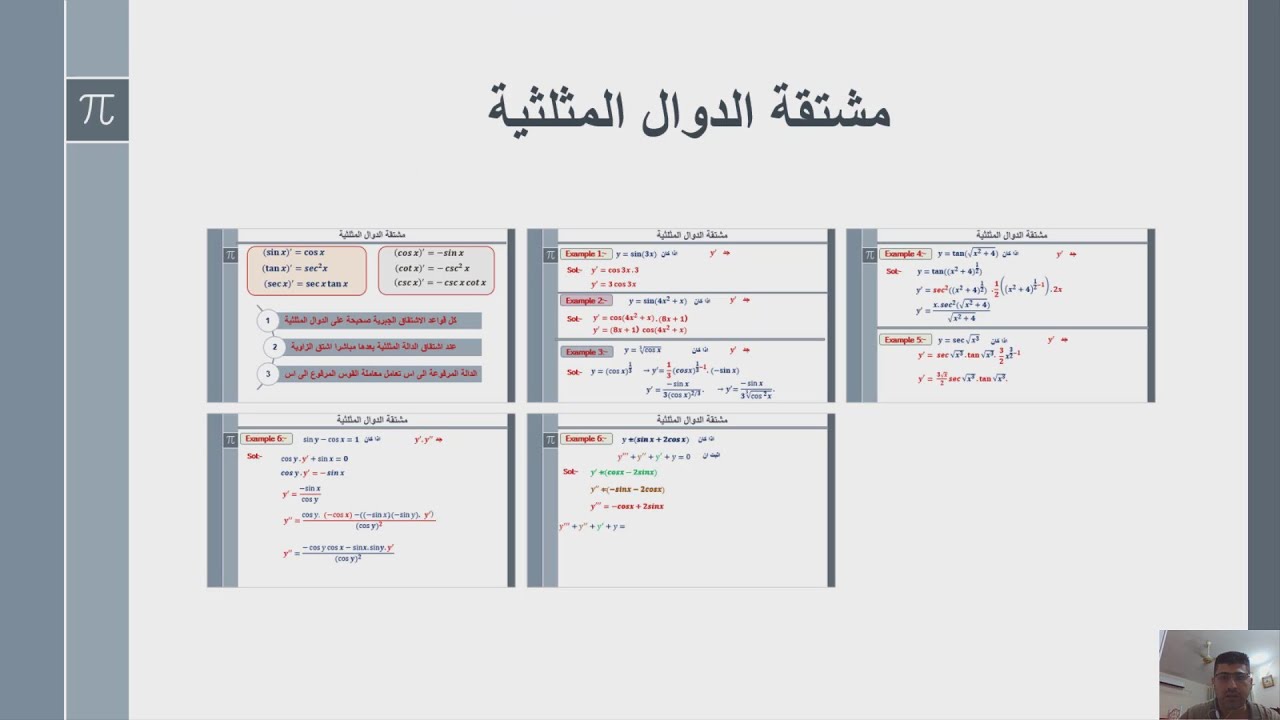 مشتقة الدوال المثلثية