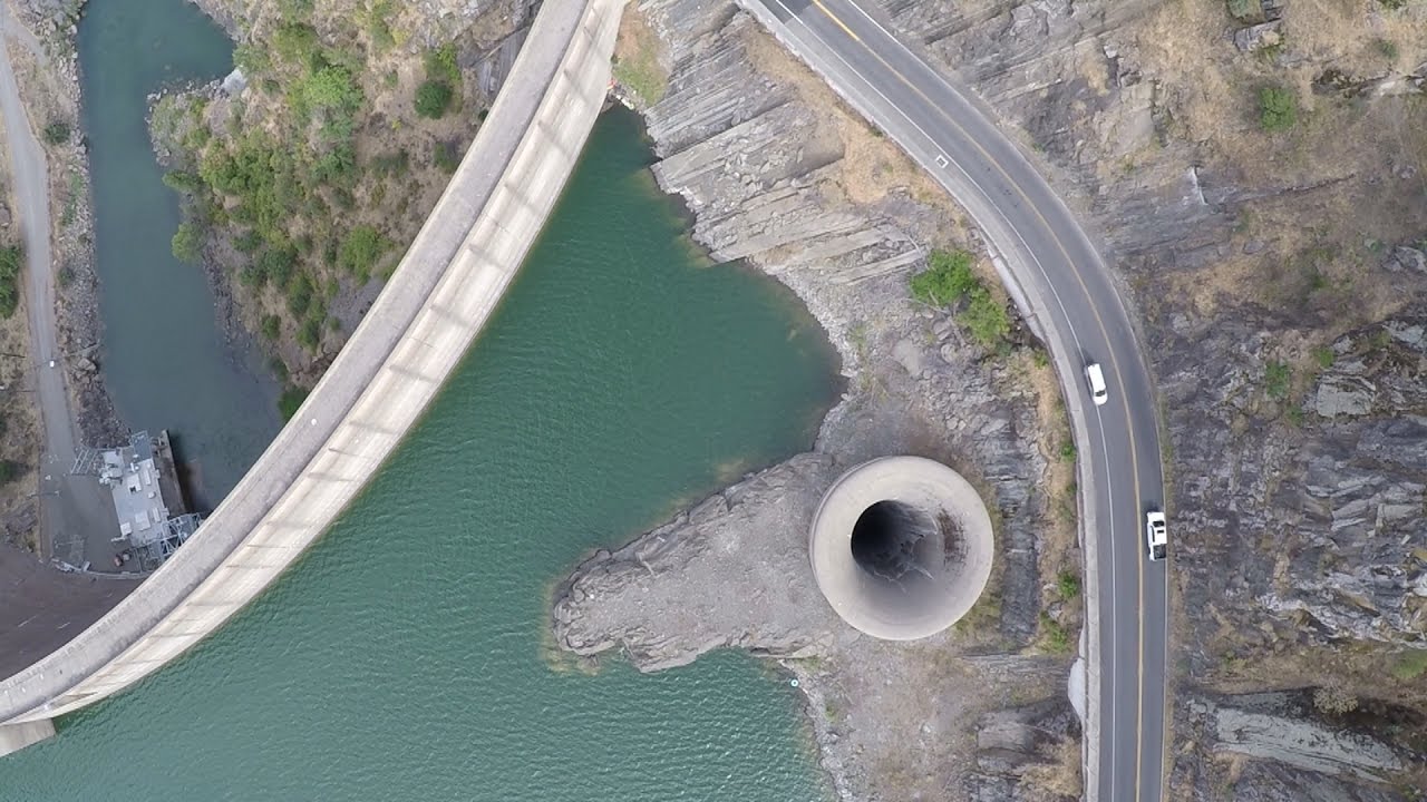 Lake Berryessa and the Glory Hole during and after drought.