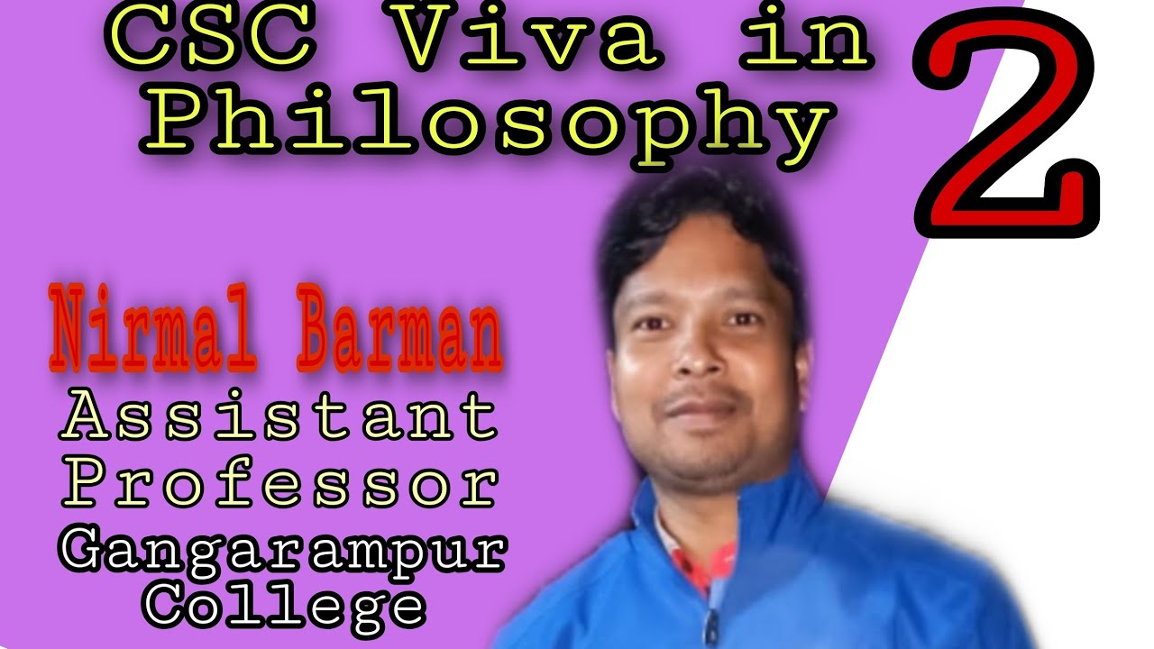 Preparation for WBCSC assistant professor interview/ VIVA in Philosophy with Nirmal Barman