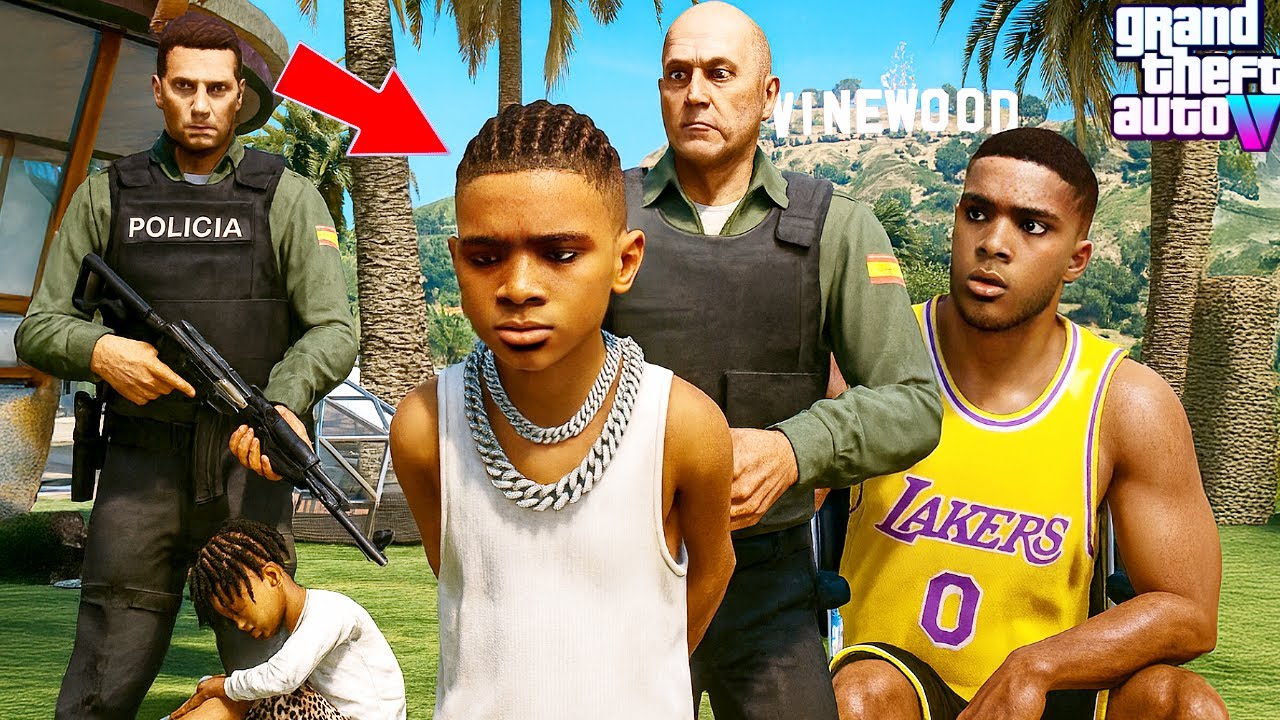 😱👶🏽💔Kid Franklin Arrested & Goes to Prison on His Birthday 😱👶🏽💔 GTA 5 Kid Franklin Real Life Mod