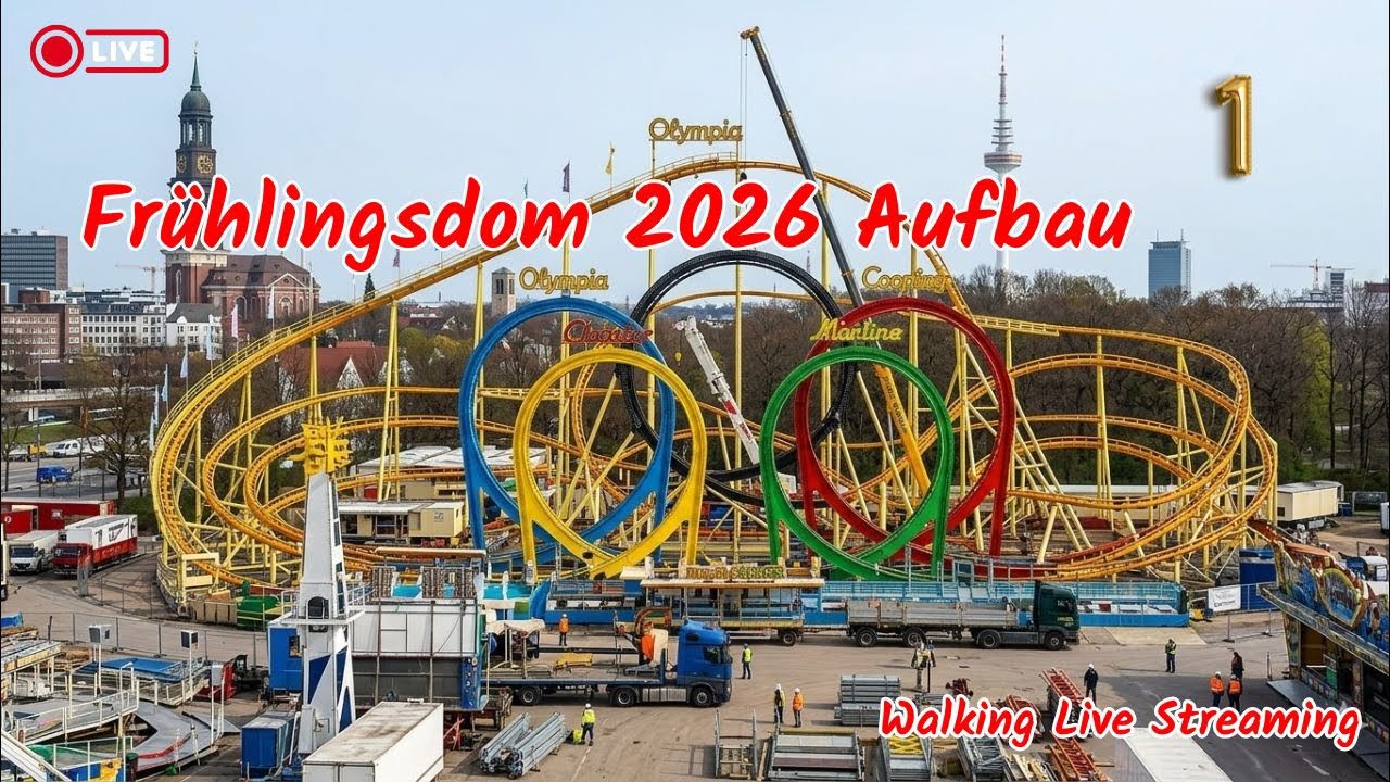 Hamburger Frühlingsdom 2026 Aufbau Live 🎢 Kleiner Nachschlag （1）