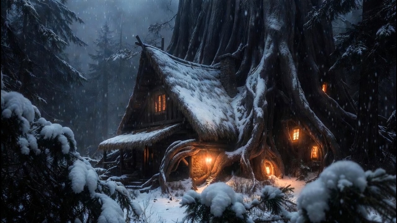 🏰 Medieval Music for Studying  Frozen Nordic Castle Ambience in Quiet Winter Night ❄️