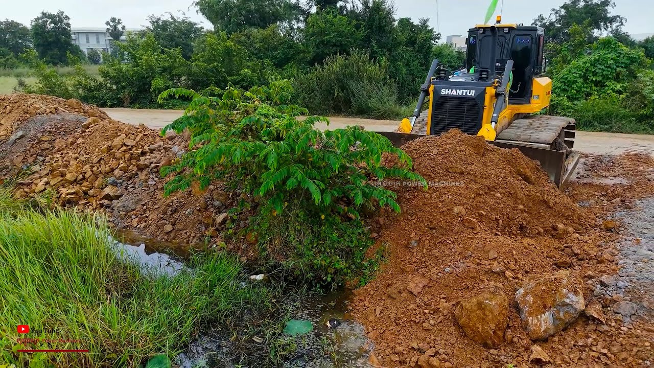 WOW Start This Project! Surface Huge Land Slope​ Very Deep Water Was Deleting With Filter​ 5t& Dozer