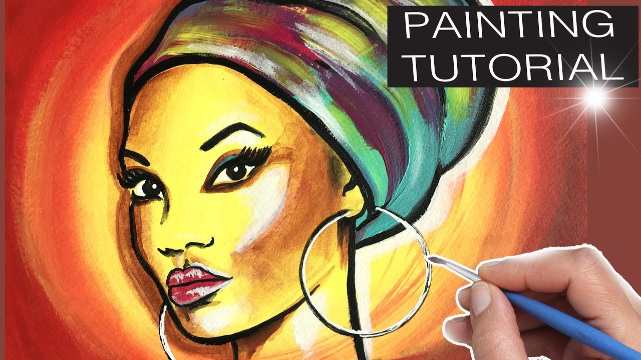 How To Paint AFRICAN WOMAN. Painting Tutorial BLACK ART Step by step