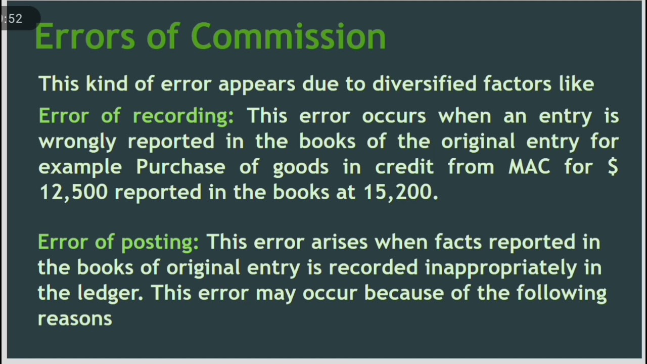Basics of Accounting/15-5/Errors of Commission
