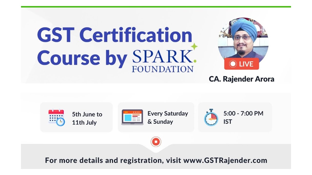 GST Certification course - Introductory class | Orientation with GST | CA. Rajender Arora