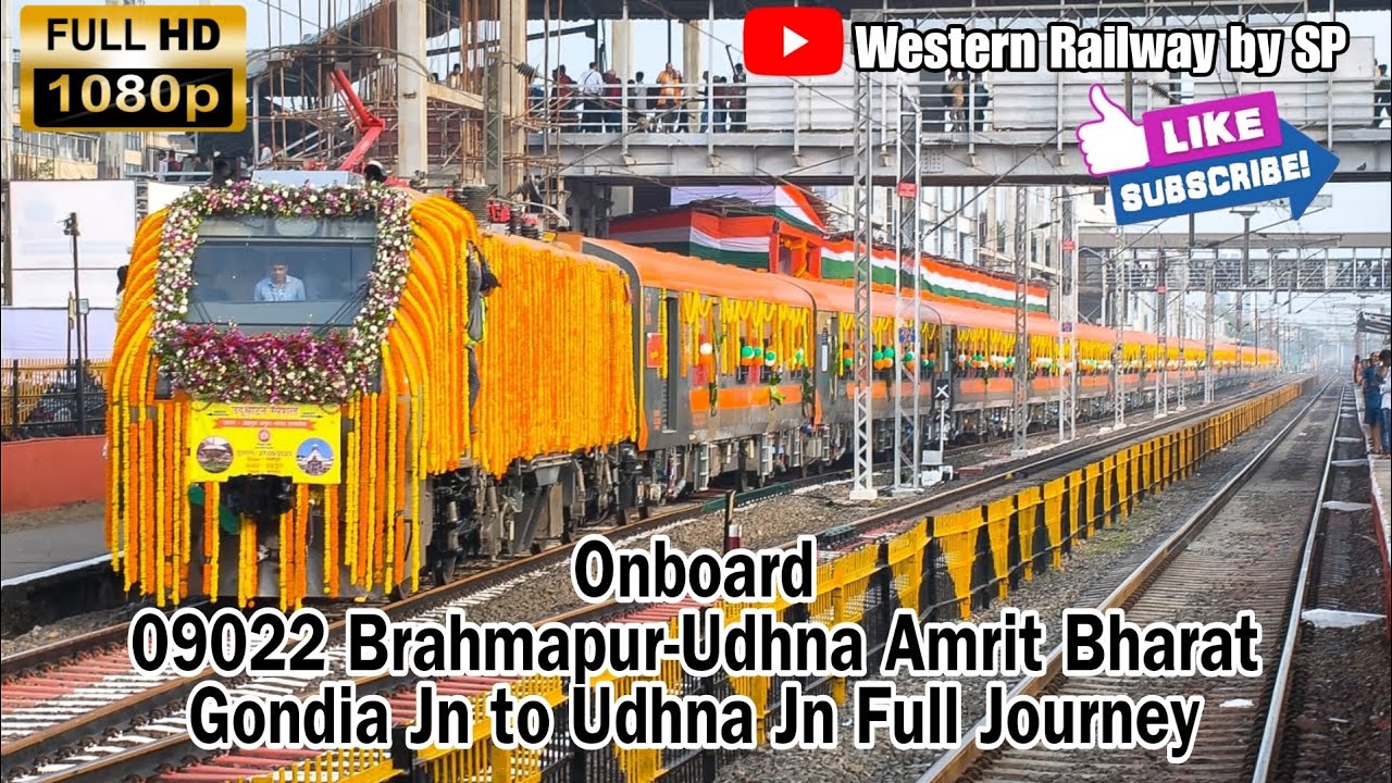 Part-2 Onboard Inaugural Special 09022 Brahmapur-Udhna Amrit Bharat Full journey Gondia to Udhna Jn.