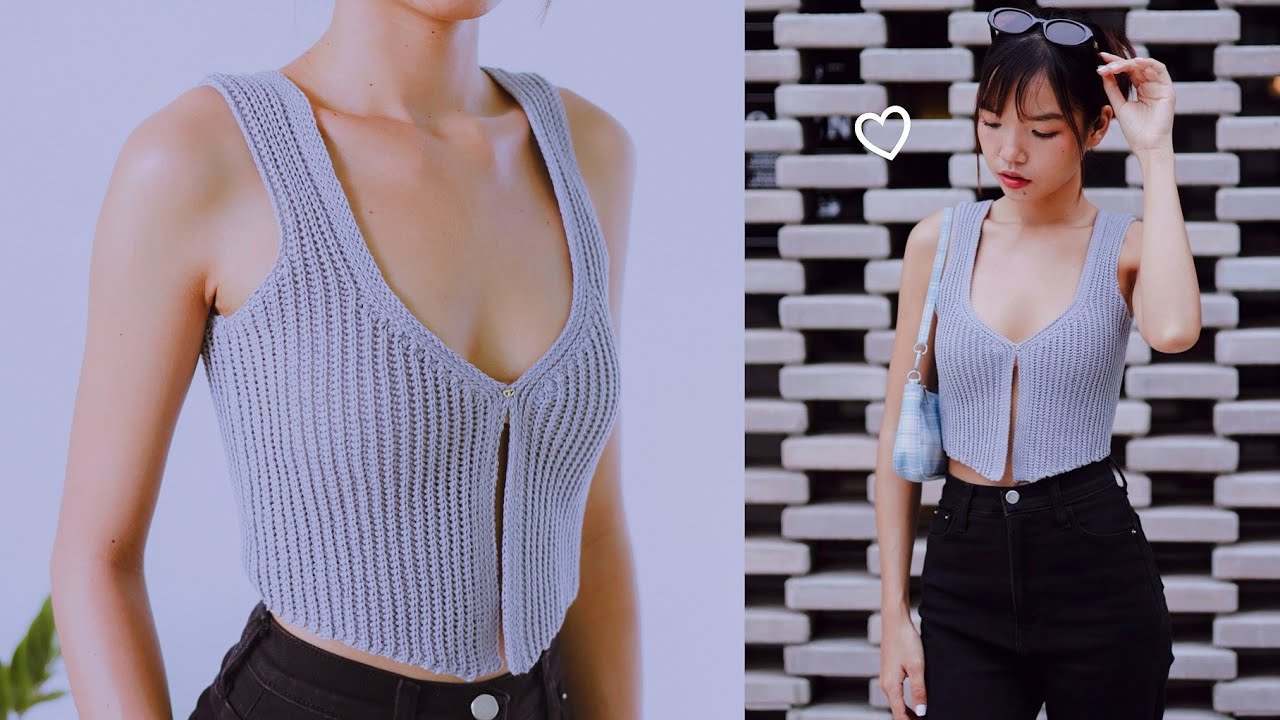 Crochet Ribbed Vest Tutorial | Crochet Kendall Jenner Vest | Chenda DIY