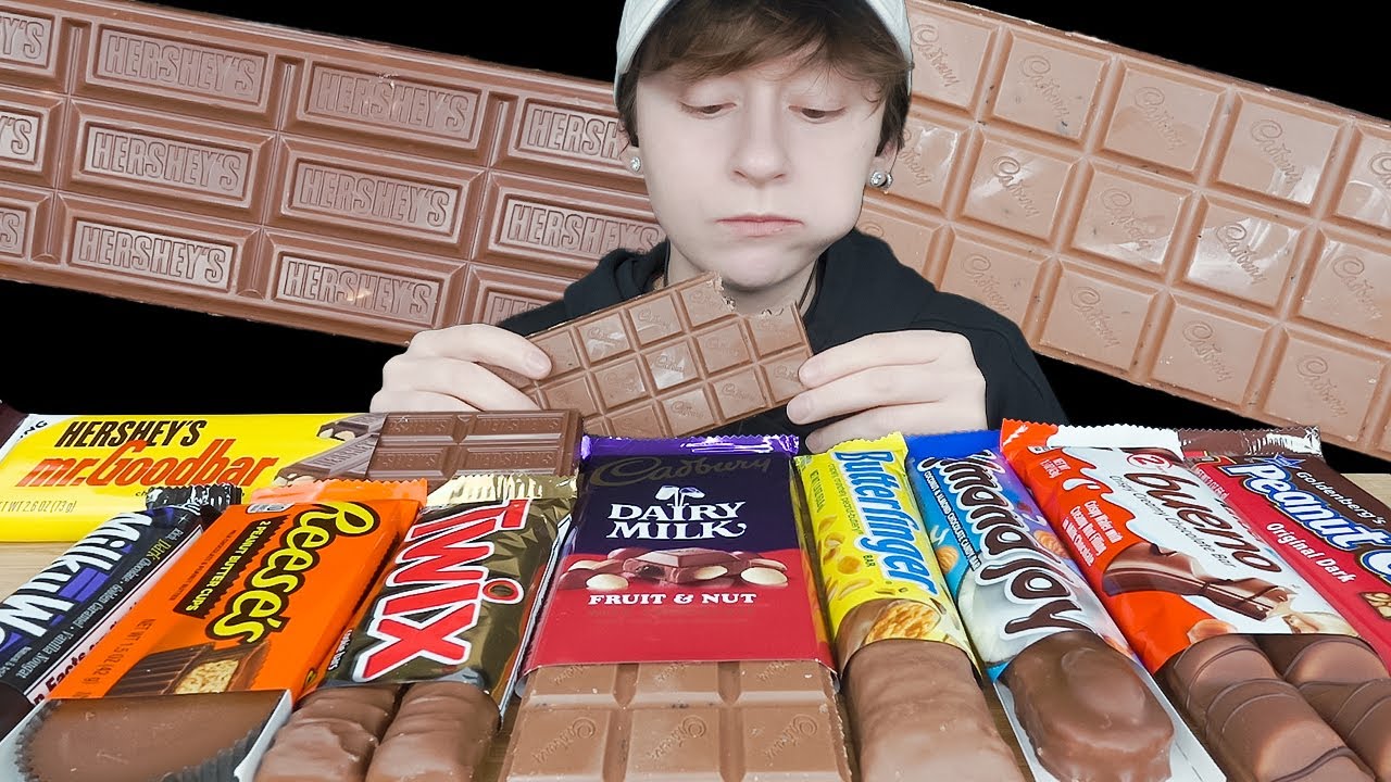 ASMR Chocolate Candy Bars *Kinder Bueno, Cadbury, Reese's Cups, Dark Milky Way, Butterfinger, Twix
