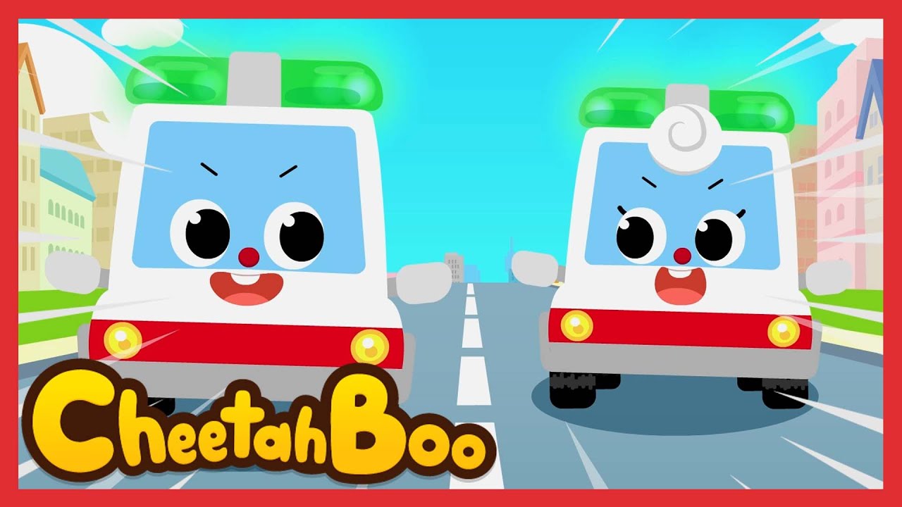 Let's Go! Rescue Team! Let's Go! Ambulance! | Car Songs | Nursery rhymes | Kids song | #Cheetahboo