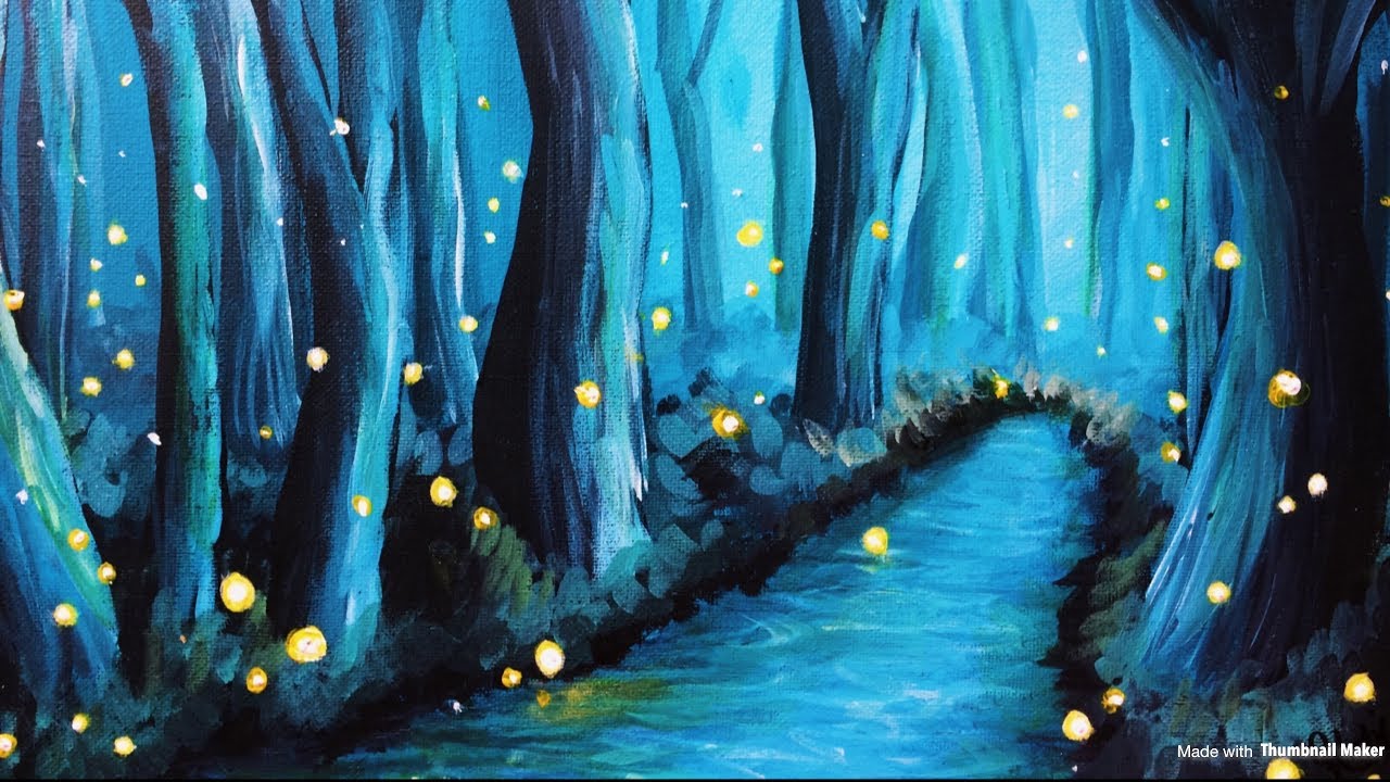 Painting a Twilight Forest with Fireflies
