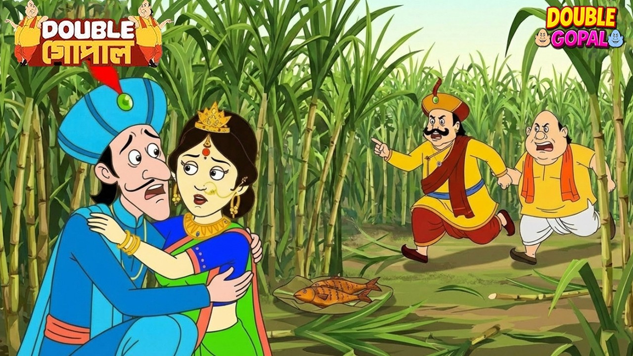 রাজা এবং গোপাল রানিকে আখ ক্ষেতে মন্ত্রীর সাথে প্রেমের সম্পর্কে লিপ্ত অবস্থায় হাতেনাতে ধরে ফেলেন।