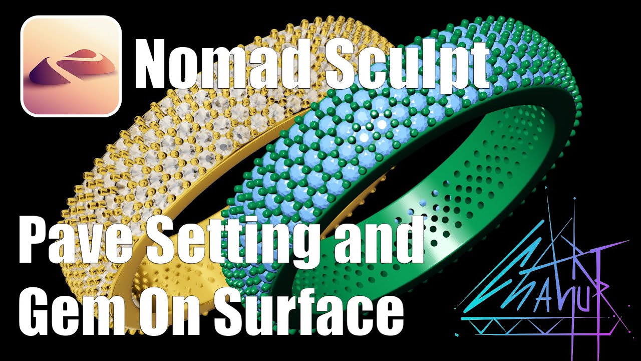 Nomad Sculpt    Pave Setting and Gem On Surface