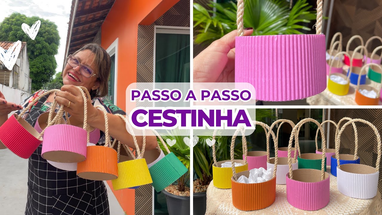 PASSO A PASSO CESTINHA DE PAPEL MICROONDULADO LINDA, assista até o final - Leiloka