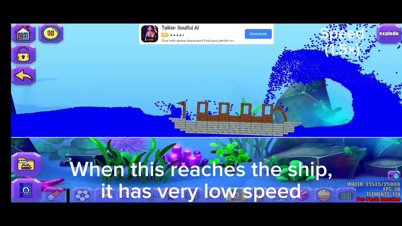 What happens if a tsunami hits a boat in Water Physics Simulation