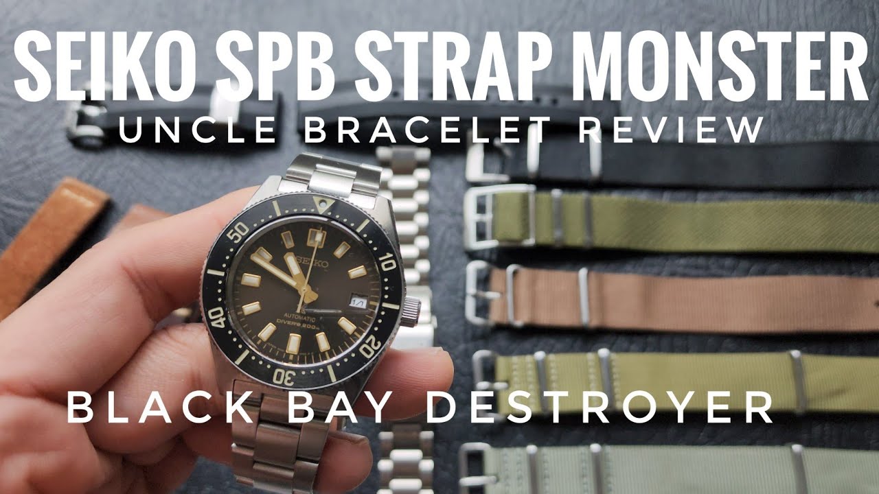 Seiko SPB 143 147 Black Bay Killer on 10 straps Uncle Bracelet Crown & Buckle Strap Monster 62mas