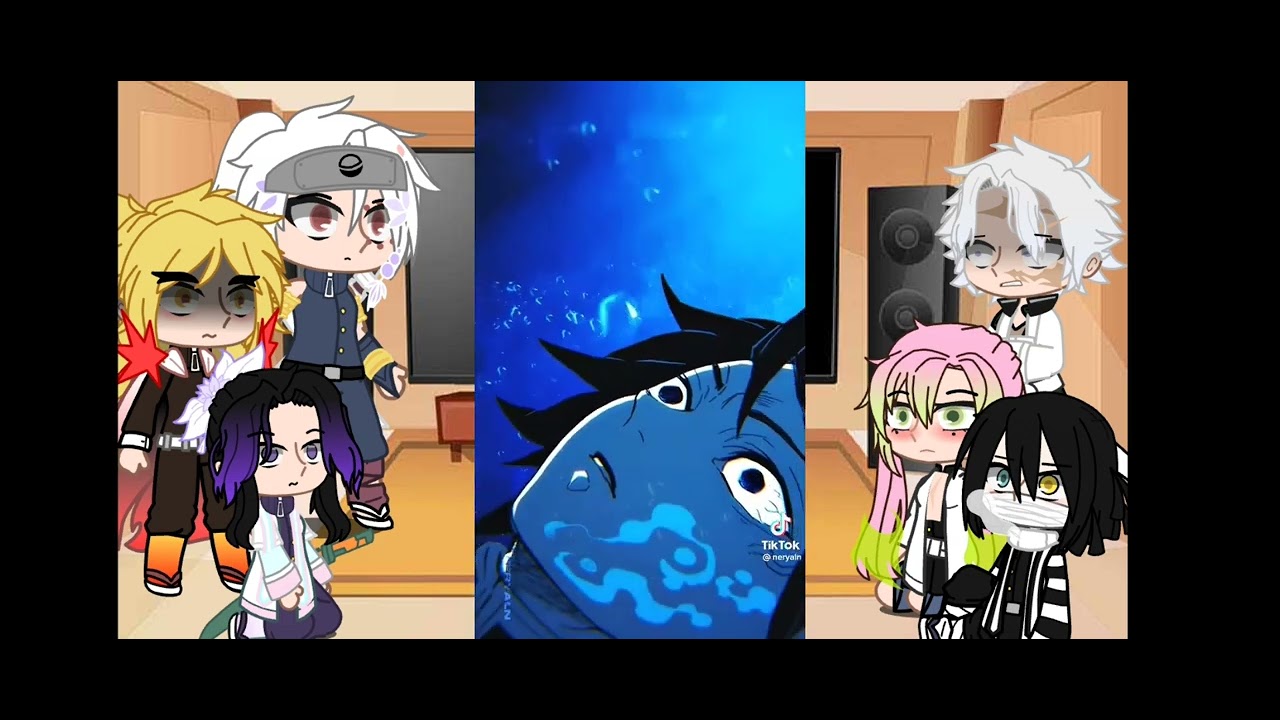 (hashiras reaccionan a giyuu tomioka)-giomey y tokito parte 1