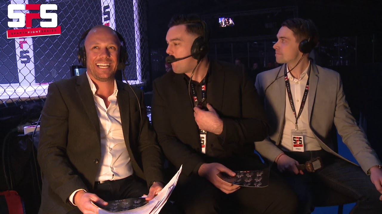 Sparta Fight Series commentators at the SFS 3 event in Eastbourne