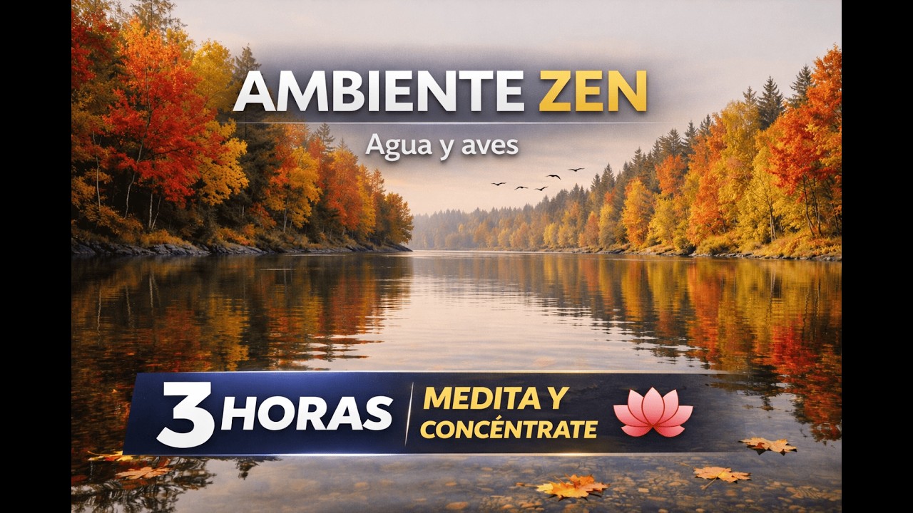Zen Ambience River Music 🍁 3 Hours for Meditation, Focus & Calm Mind | ASMR