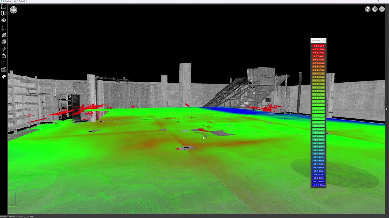 Concrete Elevation Heat Map with LiDAR | Precision 3D Scanning Denver