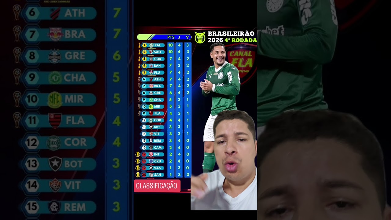 TABELA ATUALIZADA DO BRASILEIR&Atilde;O #shortvideo #brasileir&atilde;o #palmeiras #fluminense #classifica&ccedil;&atilde;o
