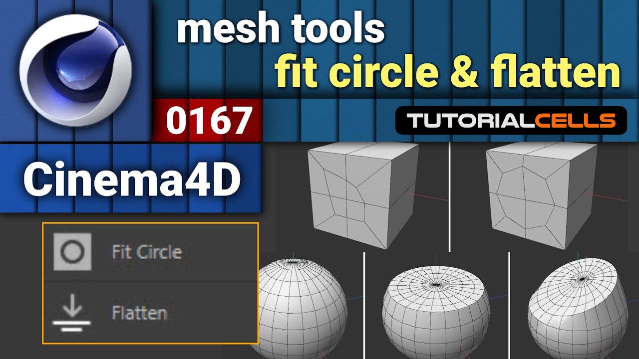 0167. fit circle tool & flatten tool in cinema 4d