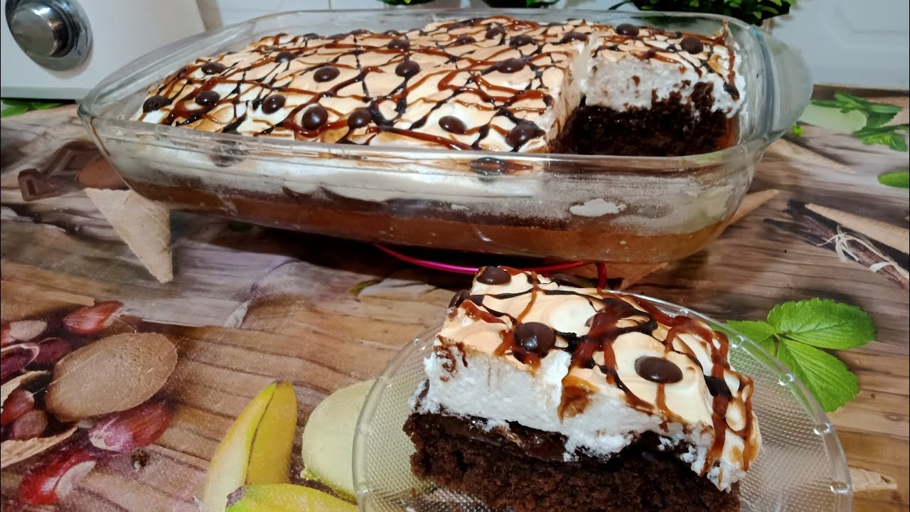 cake meringué au chocolatكيكة المورانغ روعة💞💞