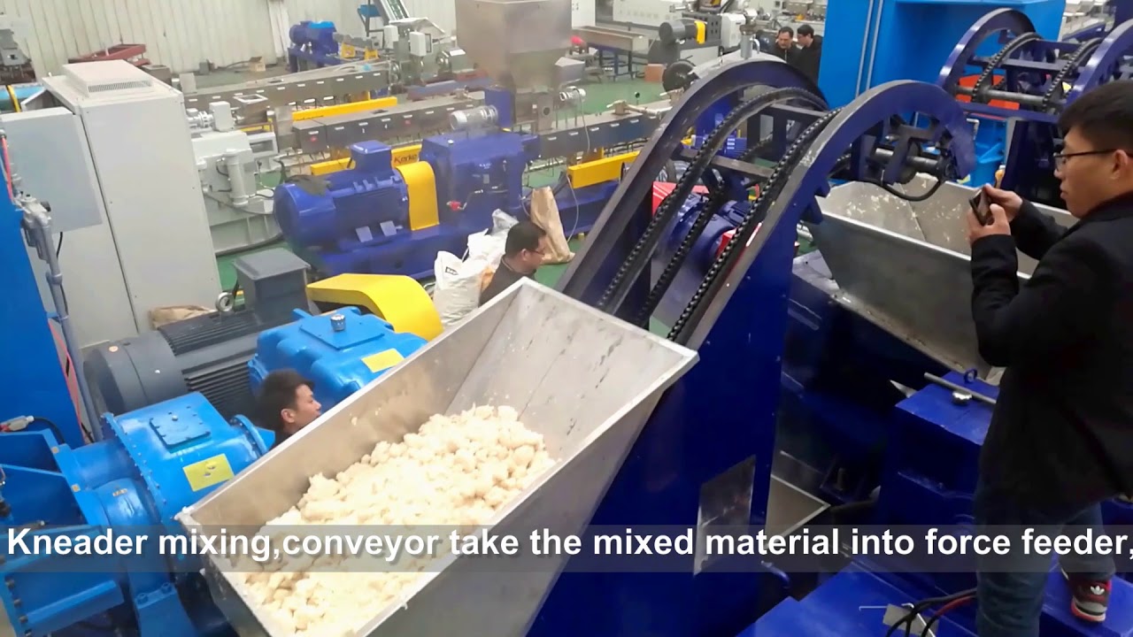 Kneader + extruder compounding extrusion for TPE TPU TPR with underwater cutting