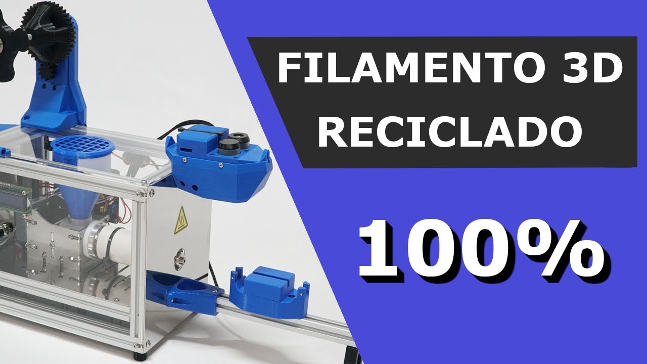 Creación de filamento reciclado 100% reutilizado a partir de soportes de PETG con extrusora pequeña