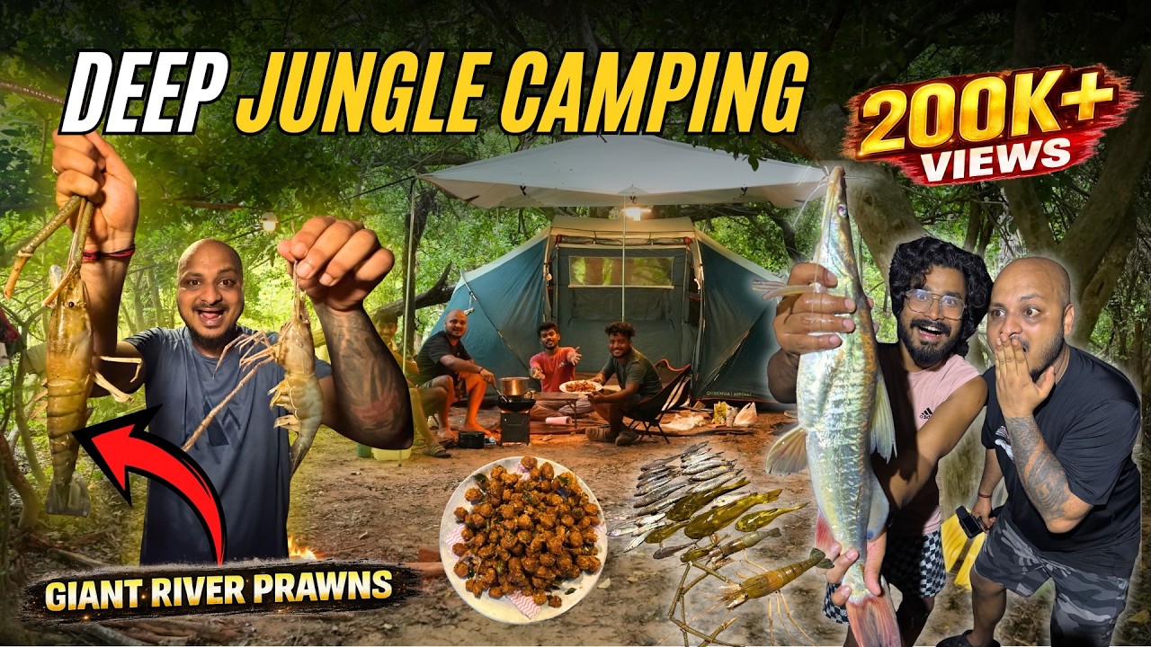 Deep Jungle Camping  Giant River Prawns & Epic Night Fishing Adventure! 😱 @TRIPTHEWILD