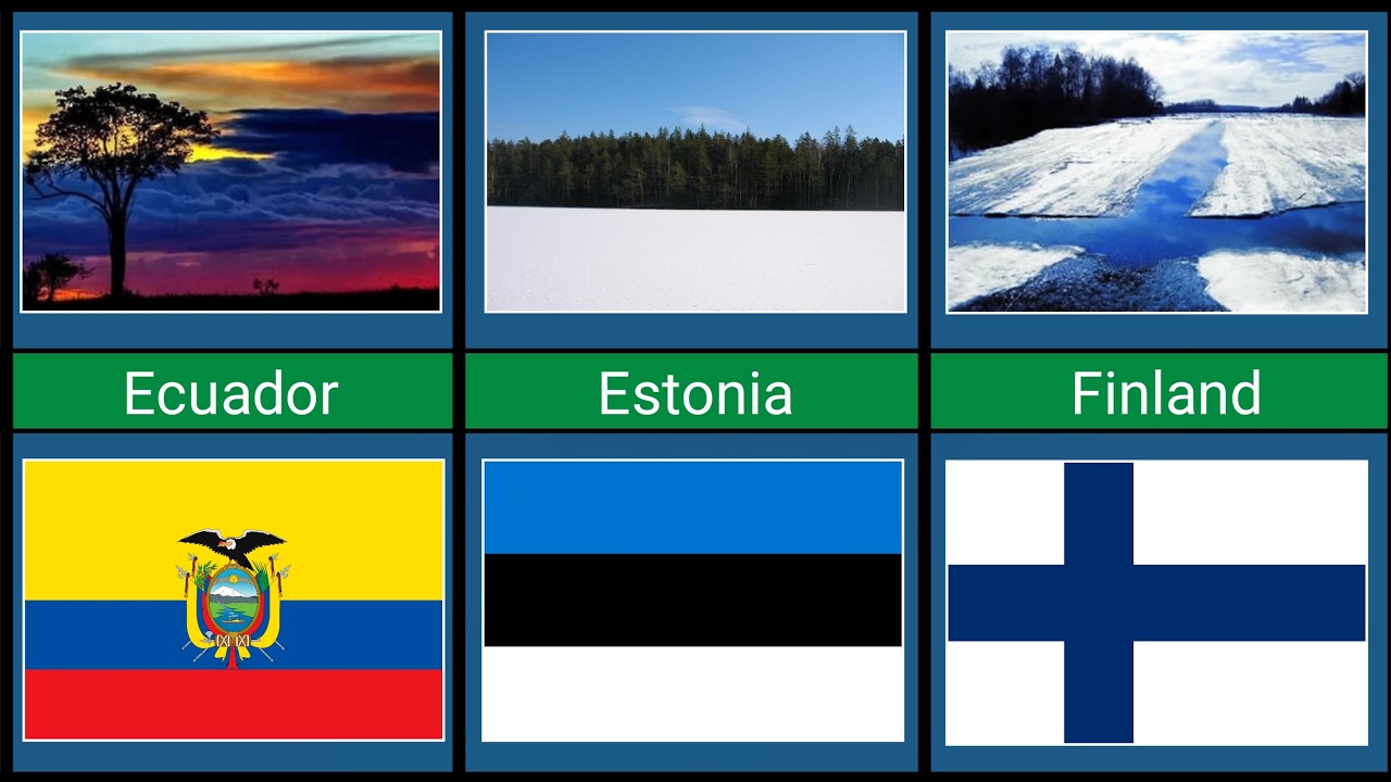 Realistic Country Flags in Nature | Realistic Flags | flags of nature 