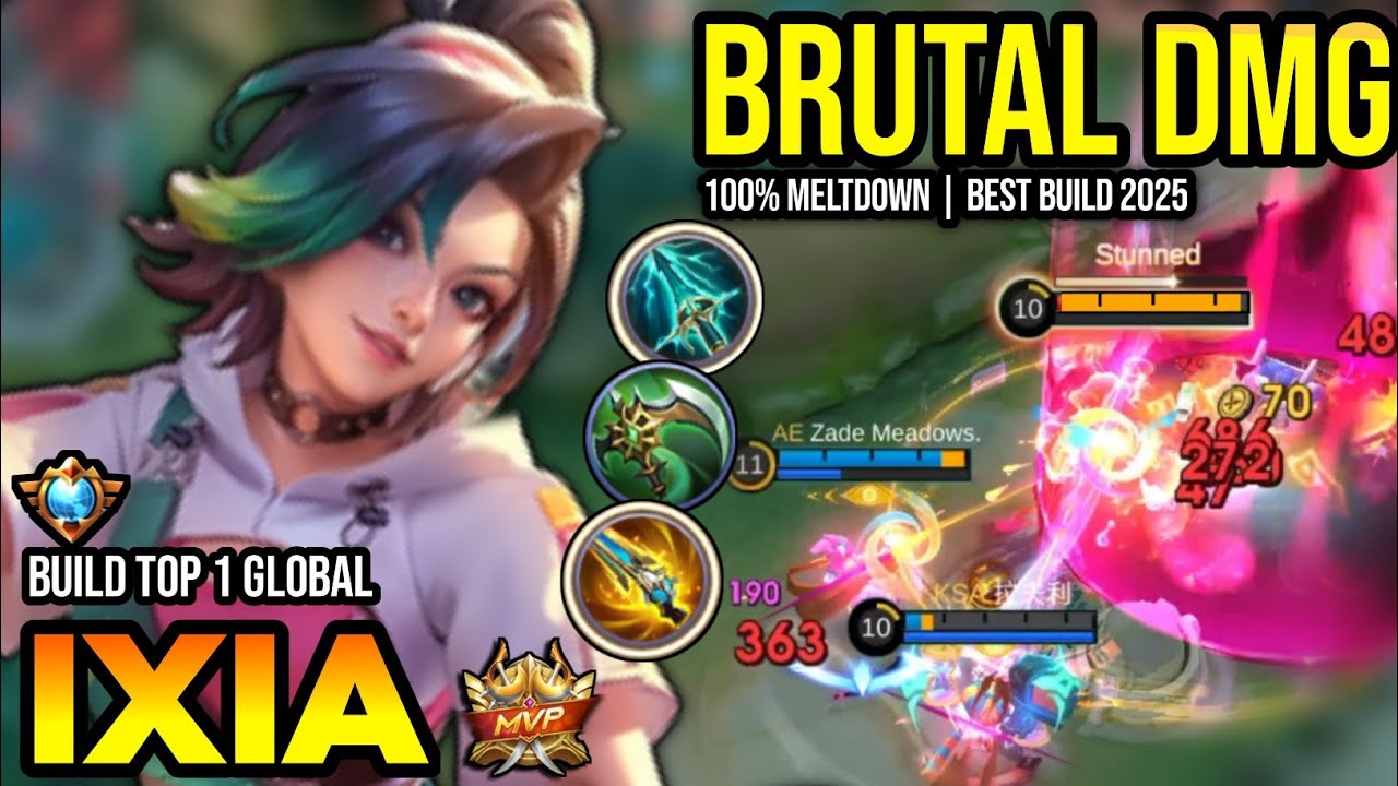 BRUTAL DMG! IXIA BEST BUILD 2025 | BUILD TOP 1 GLOBAL IXIA GAMEPLAY | MOBILE LEGENDS✓
