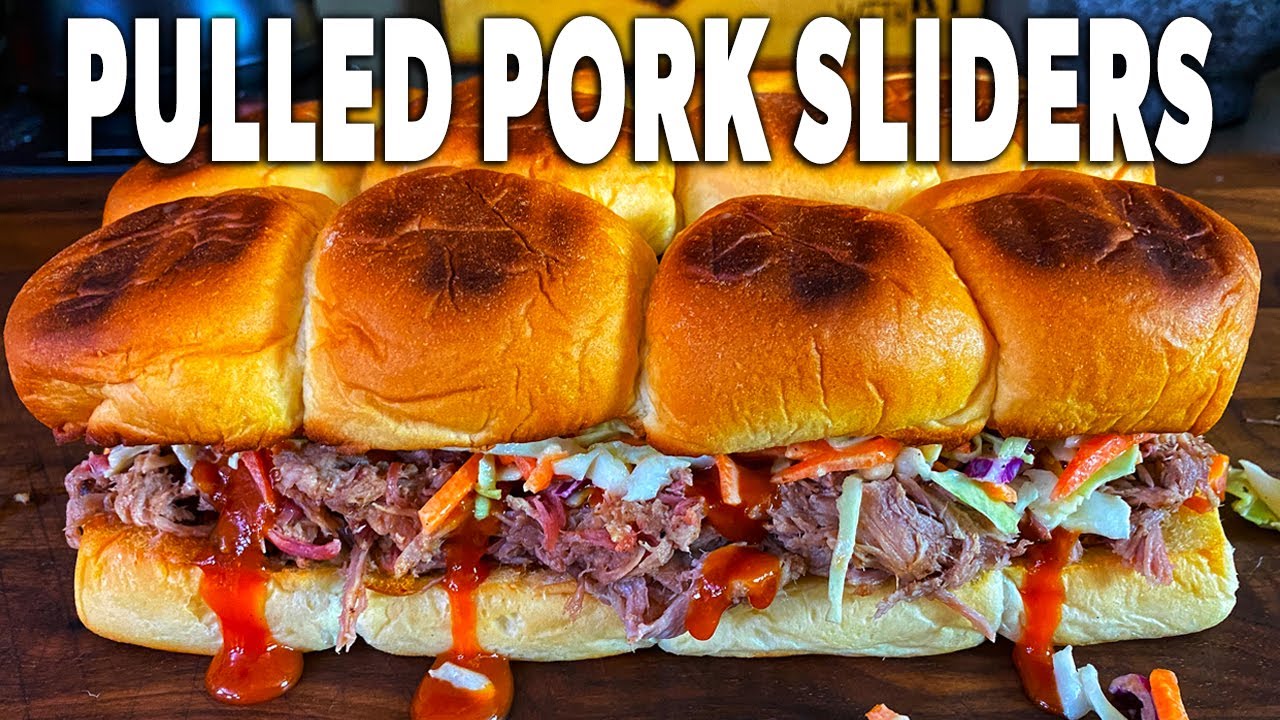 Pulled Pork Party Sliders - Pork Butt Smoked On The SnS Grills Kettle