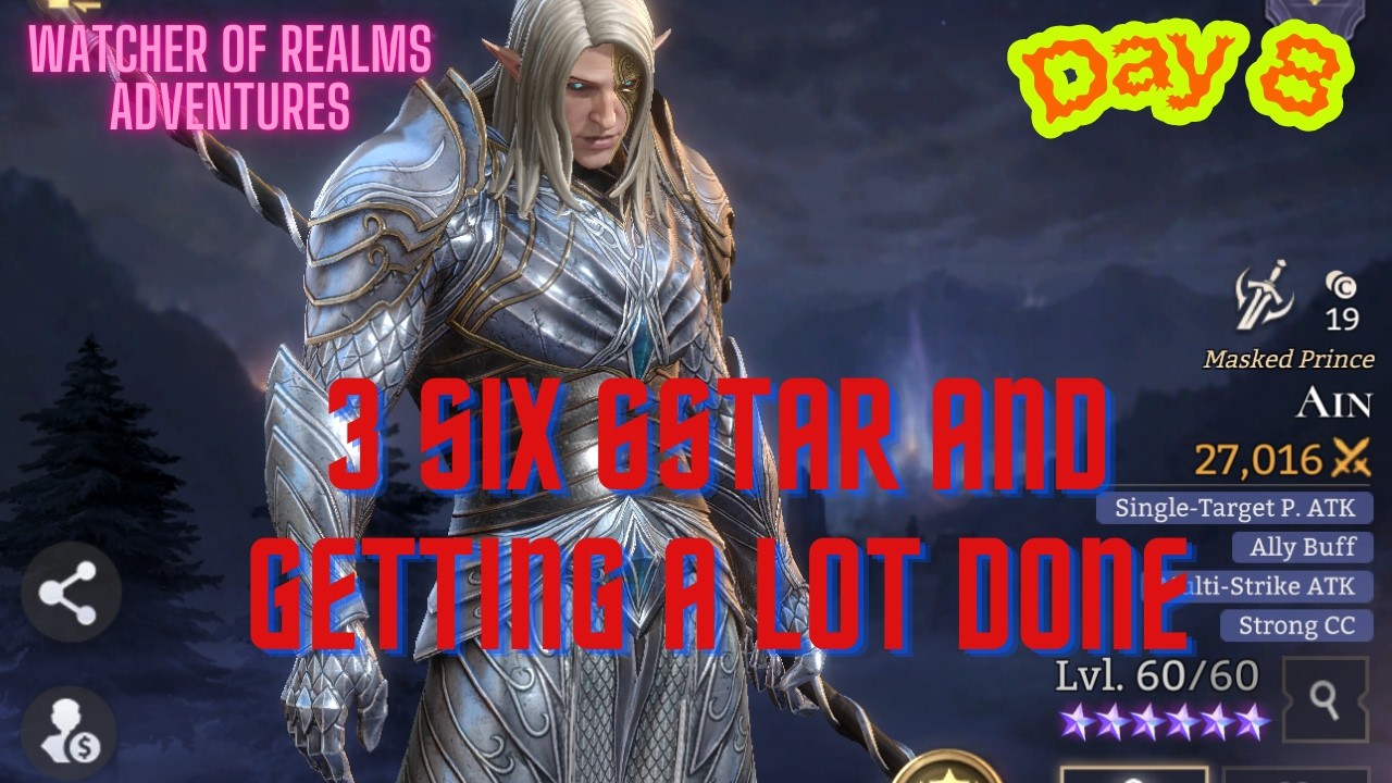 Day 8, three 6stars and so much done. #watcherofrealms