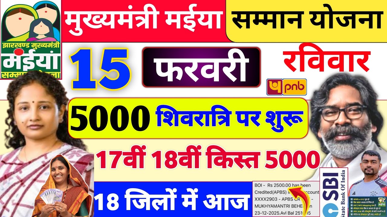 15 फरवरी 5000+20000 खाता में भेजा ✅ maiya samman yojana ka paisa nahi aaya to kya kare | jharkhand