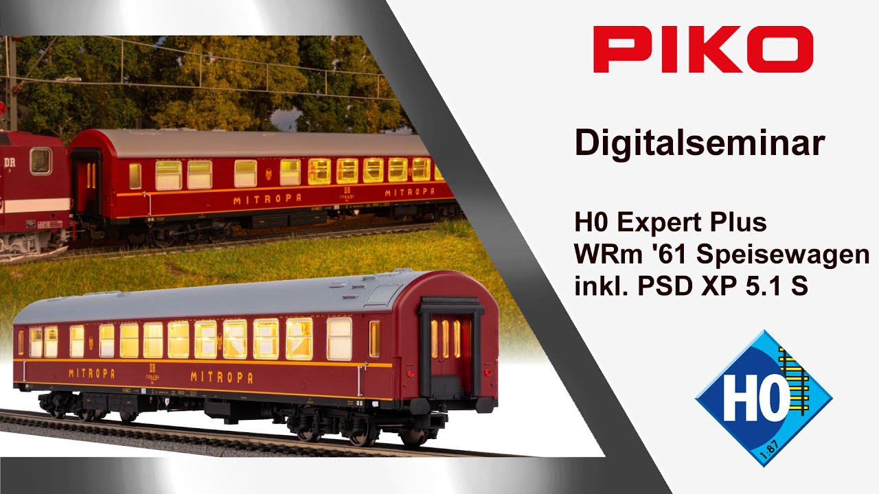 PIKO [D057] Digitalseminar H0 Expert Plus Speisewagen WRm '61 inkl. SoundDecoder