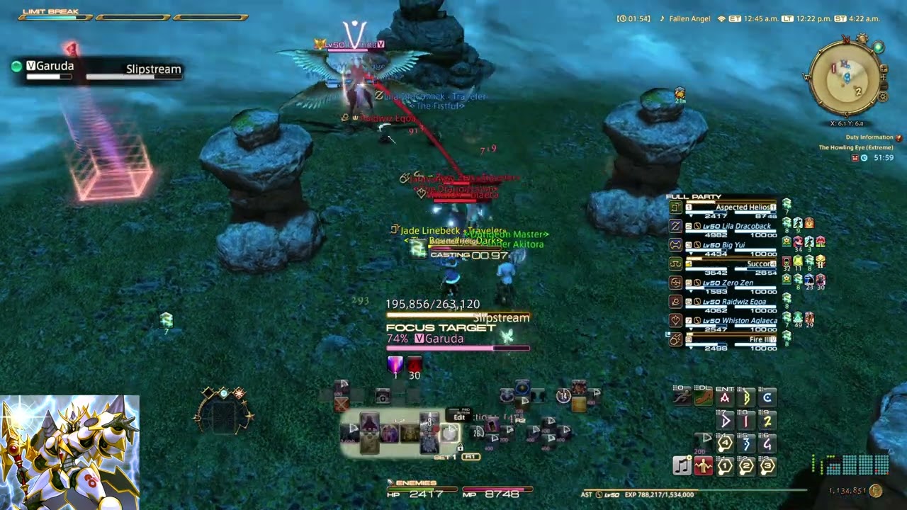 FFXIV The Howling Eye (Extreme) (Garuda EX) Synced MINE: Astrologian (AST) PoV (Game audio only)