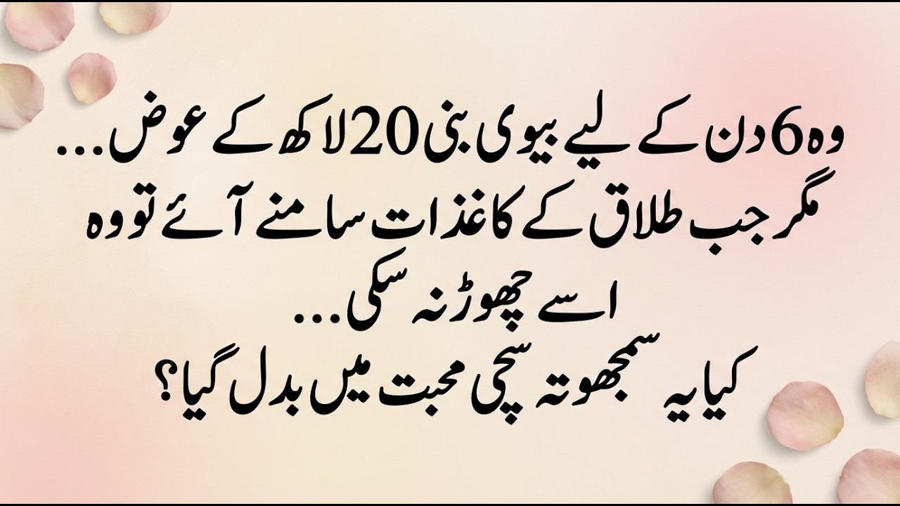 6 Din Ki Biwi ❤️ Contract Nikah Se Sachi Mohabbat Tk | Emotional Romantic Novel| Urdu Complete Novel