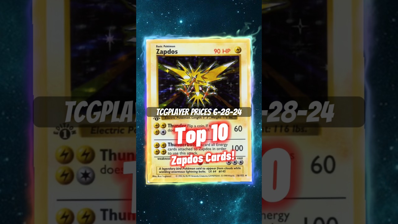 10 лучших карточек Pok&eacute;mon Zapdos ⚡️ #shorts #top10 #zapdos