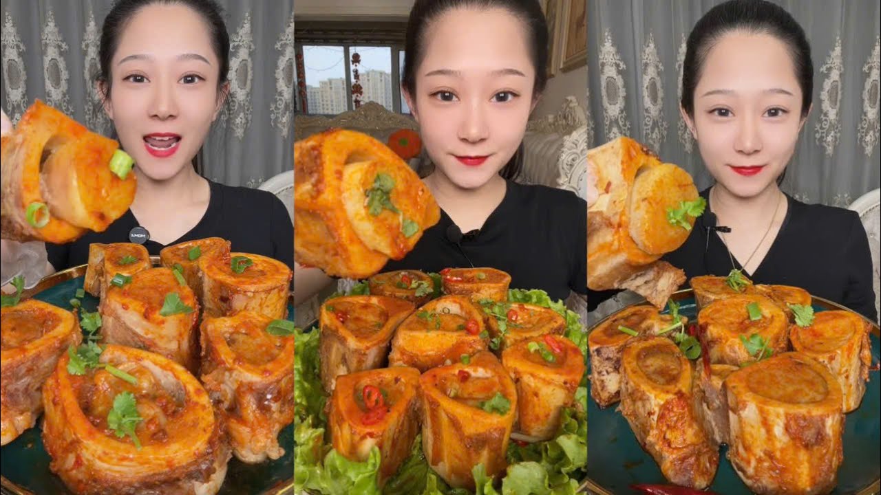 Asmr mukbang eating bone marrow - full 2 hours long - alice food #436