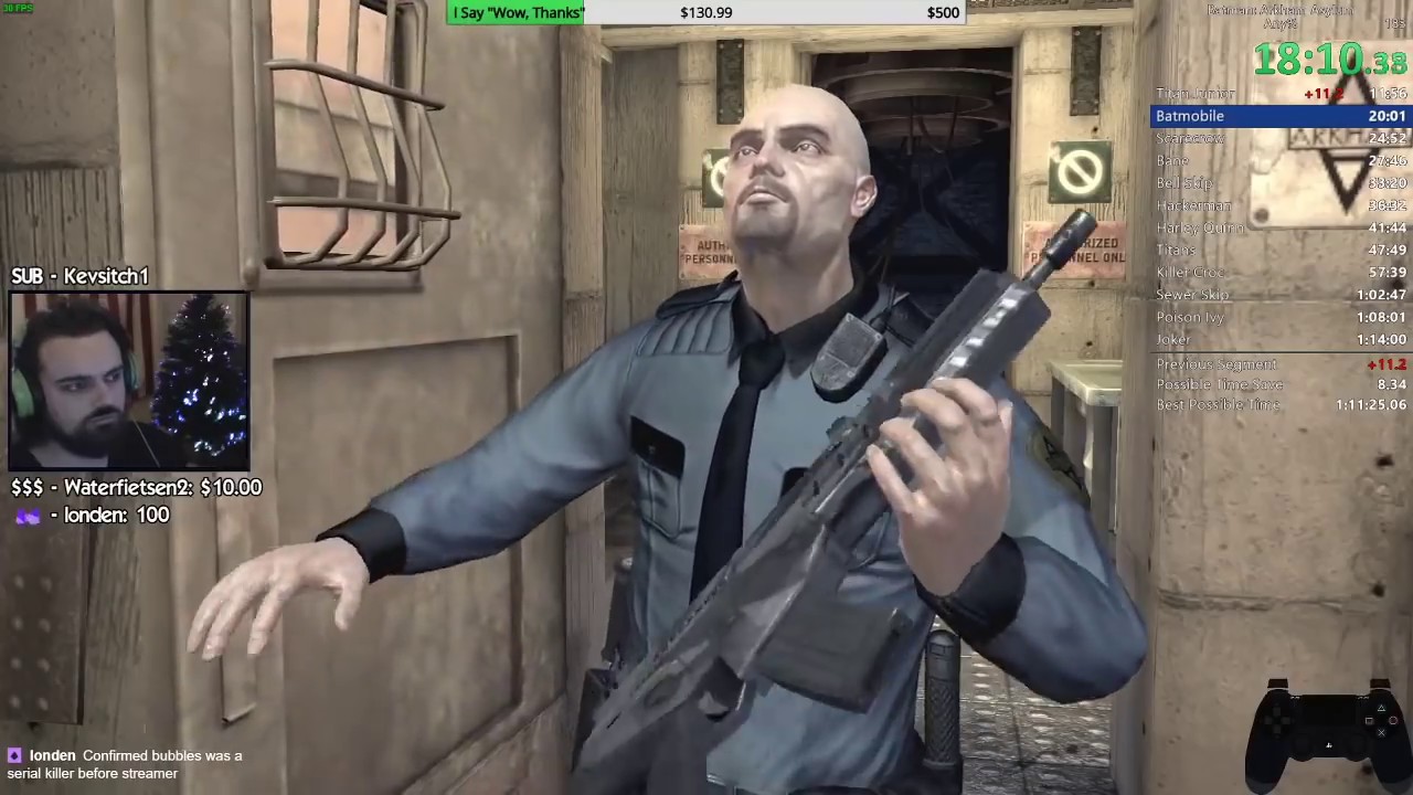 Batman: Arkham Asylum Any% Speedrun PB 1:12:38 RTA (1/2/20)