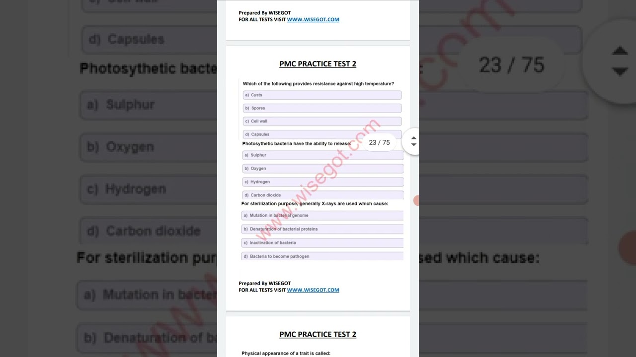 PMC PRACTICE TEST 2