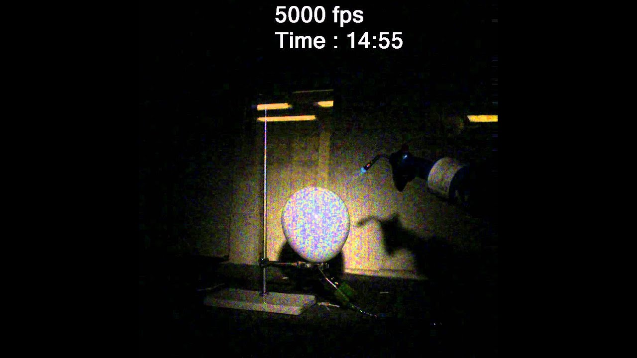 Balloon popping 5000 fps - 10fps playback rate