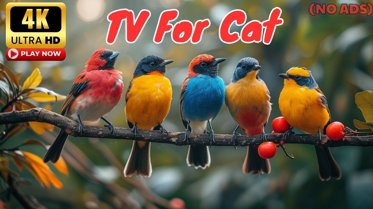 Cat TV 4K For Cat to Watch 🌲 Hidden Forest Life – Cute Birds Everywhere!