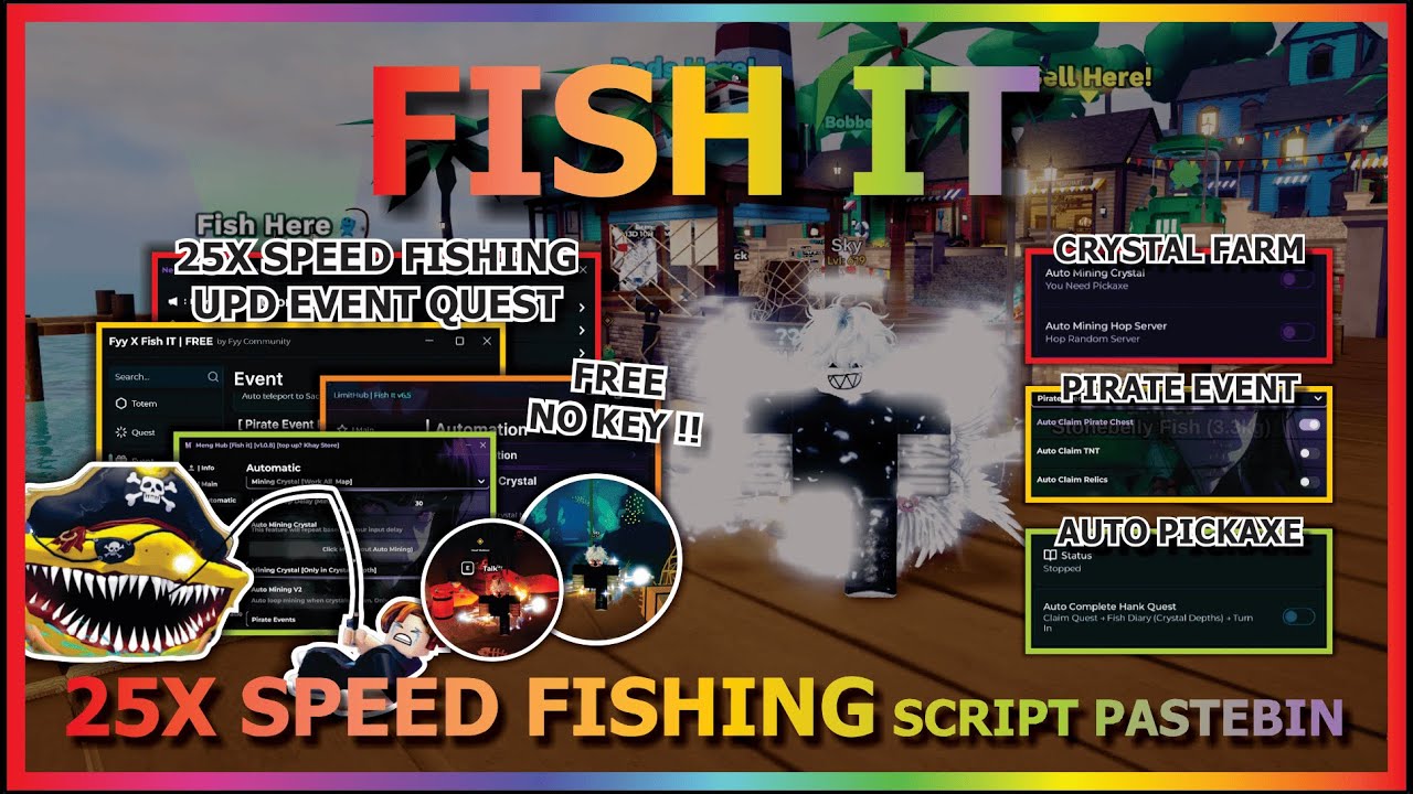 FISH IT Script Pastebin 2026 AUTO FARM CRYSTAL, 25X SPEED FISHING, INSTANT, PREFECT (NO KEY) 🏴‍☠️🐟