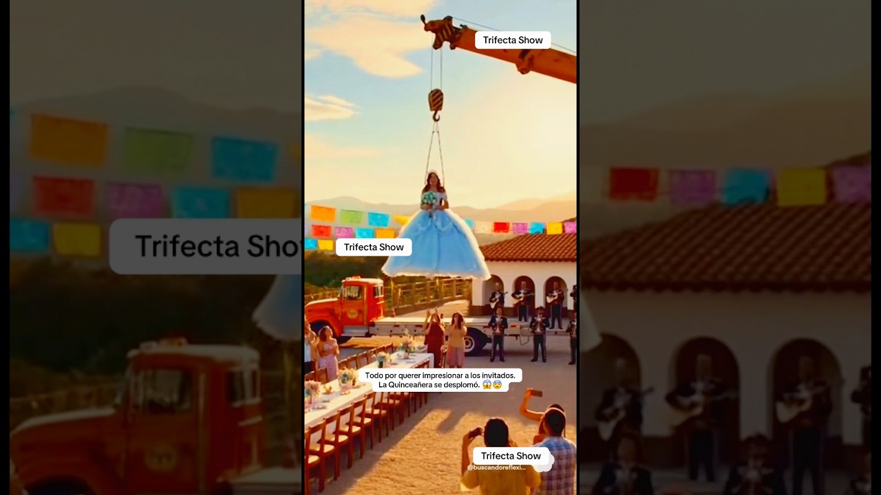 Todo por querer impresionar a lo invitados. La Quincea&ntilde;era se desplom&oacute;. 😱😨 #humor #comedi  #mexico