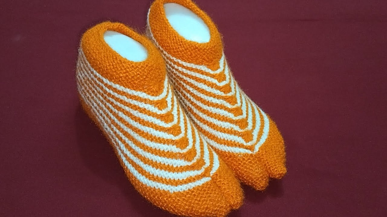 New knitting socks design for ladies/girls socks/shoes/booties ladies thumb socks @Poojacreations7