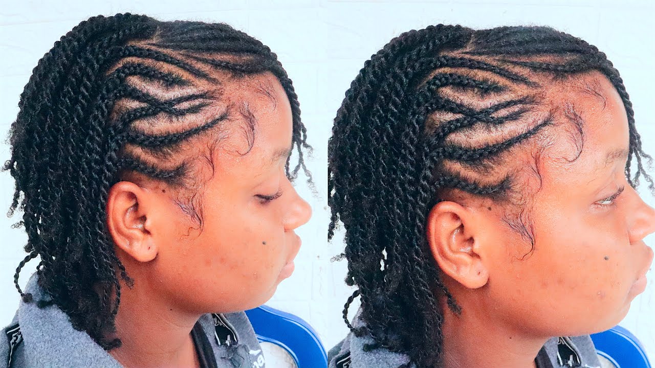 HOW TO: MINI TWISTS & CORNROWS ON SHORT NATURAL HAIR| Easy protective twist hairstyle