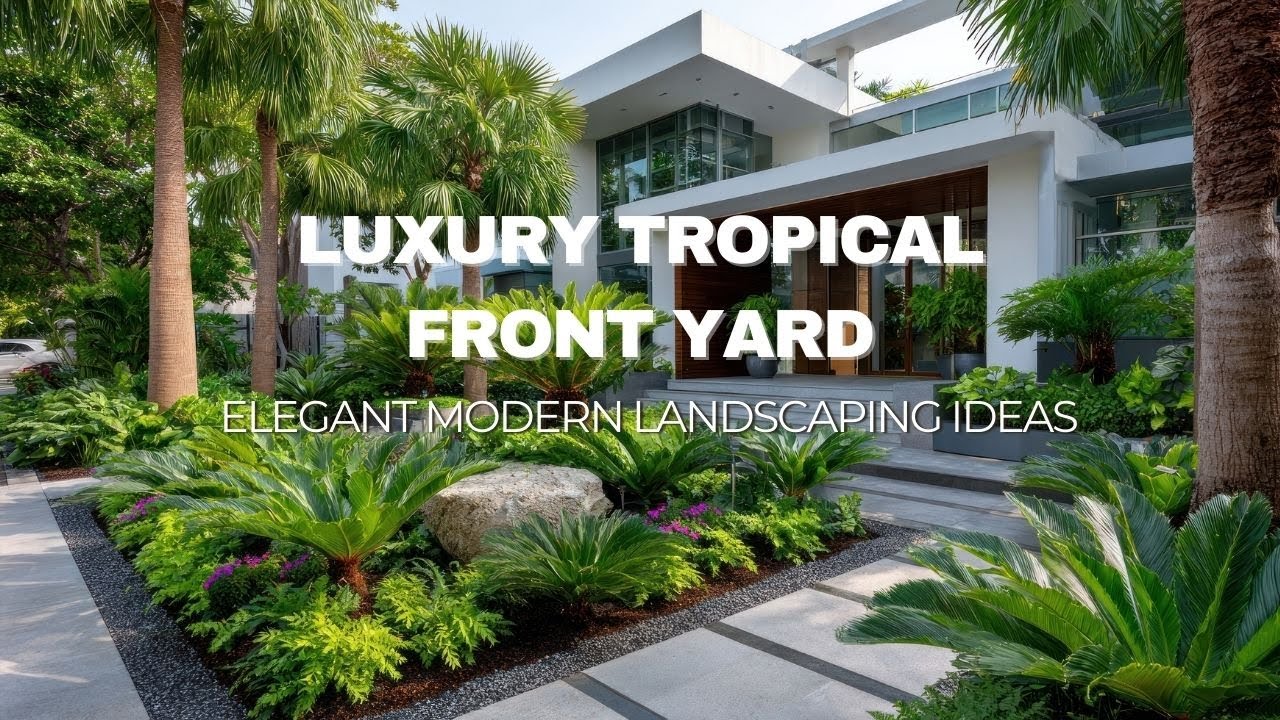 Luxury Tropical Front Yard Landscaping Ideas | Modern Garden Design for High-End Homes