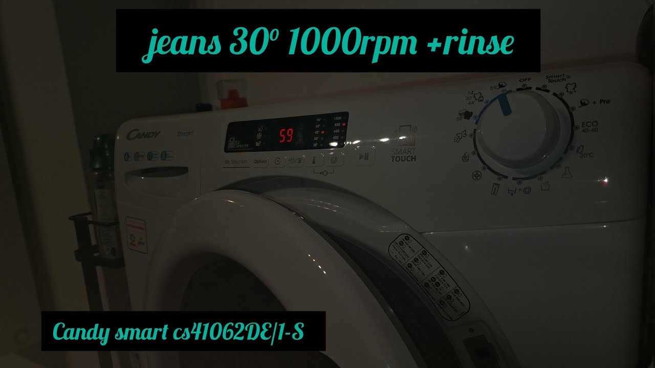 Candy smart cs41062DE/1-S  jeans 30° 1000rpm +rinse 